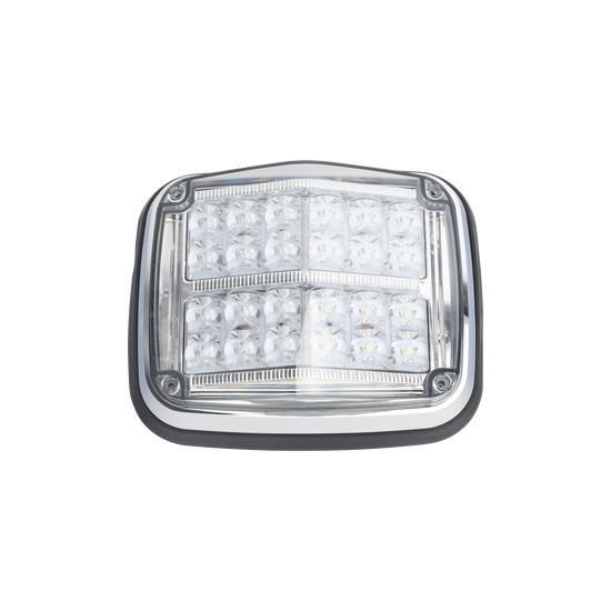 Luz de advertencia de 8 X 6", Color Rojo / Claro, SAE, IP67, Ideal par