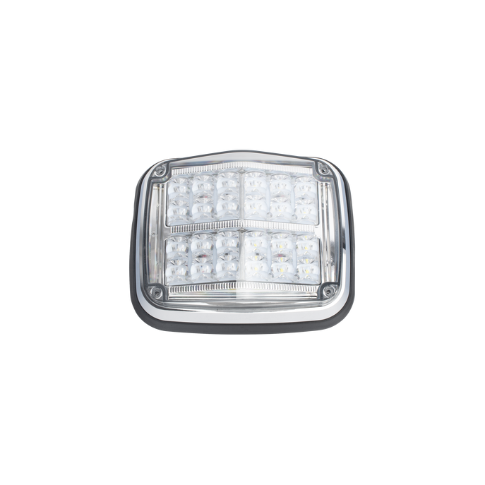Luz de advertencia de 8 X 6", Color Rojo / Claro, SAE, IP67, Ideal par