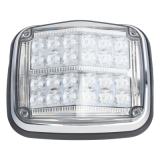 Luz de advertencia de 8 X 6", Color Rojo / Claro, SAE, IP67, Ideal par