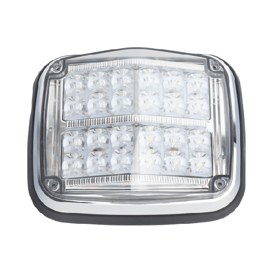 Luz de advertencia de 8 X 6", Color Rojo / Claro, SAE, IP67, Ideal par