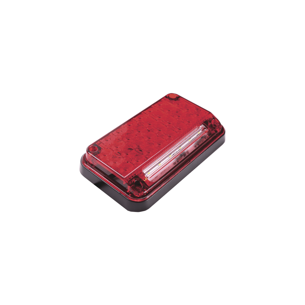 Luz de Advertencia de 7X4", Color Rojo, Con Luz de Trabajo, Ideal para