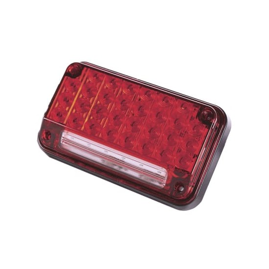 Luz de Advertencia de 7X4", Color Rojo, Con Luz de Trabajo, Ideal para