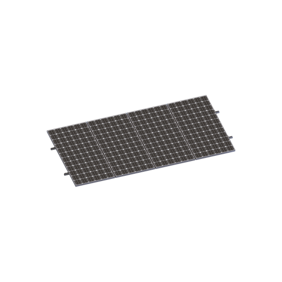 Kit de Minirieles para Panel Solar / Arreglo 1×4 / Aluminio Anodizado