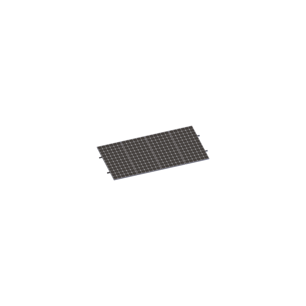 Kit de Minirieles para Panel Solar / Arreglo 1×4 / Aluminio Anodizado
