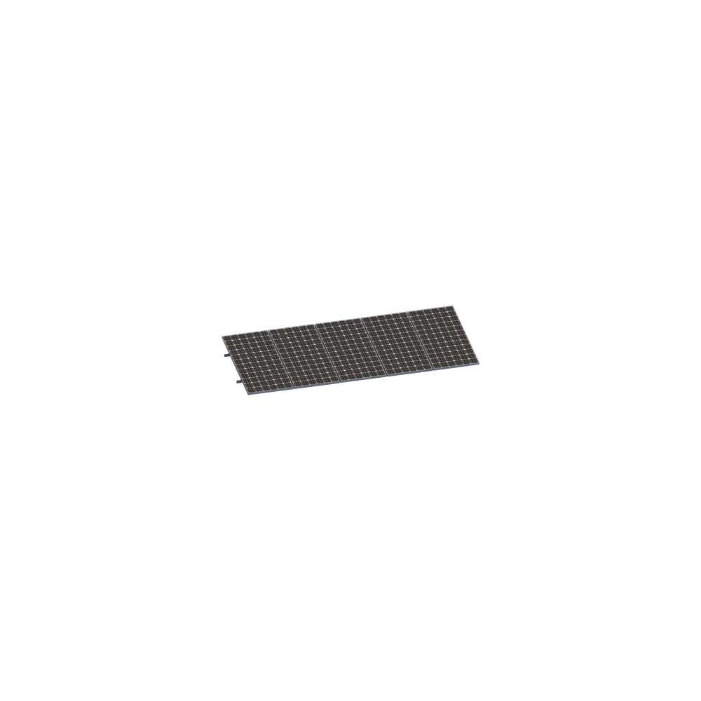 Kit de Minirieles para Panel Solar / Arreglo 1x5 / Módulos 35 mm / Fij