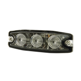 Luz Auxiliar de 3 LED, ámbar, SAE Clase I, Lente transparente