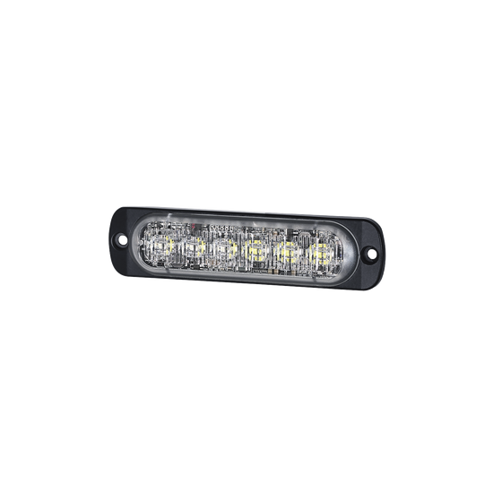 Luz Auxiliar de 12 LED, Rojo/Claro, SAE, Bisel Negro, Lente Transparen