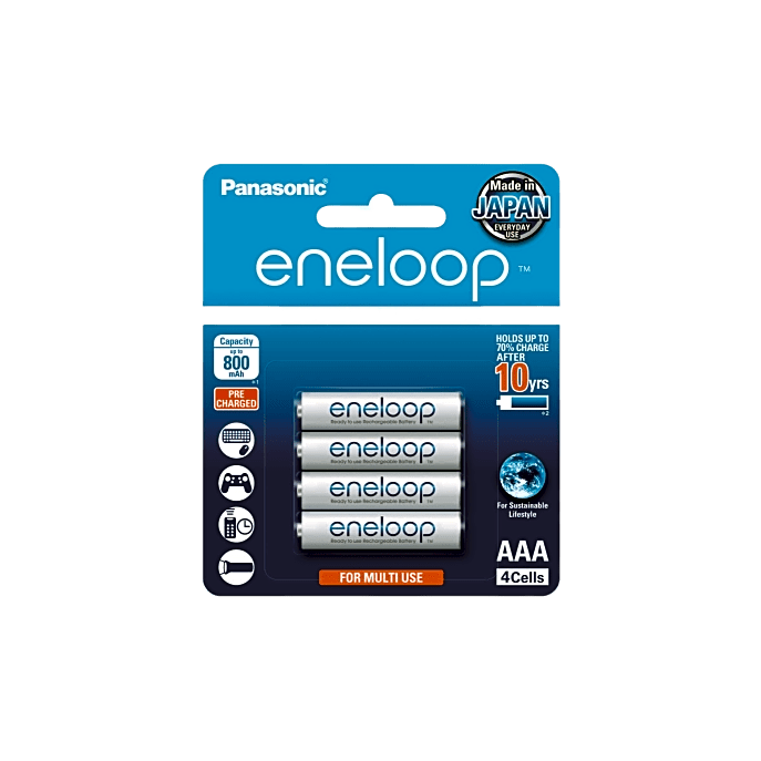 Batería Recargable AAA 1.2V ENELOOP / Ni-HM / Paquete de 4 Baterías
