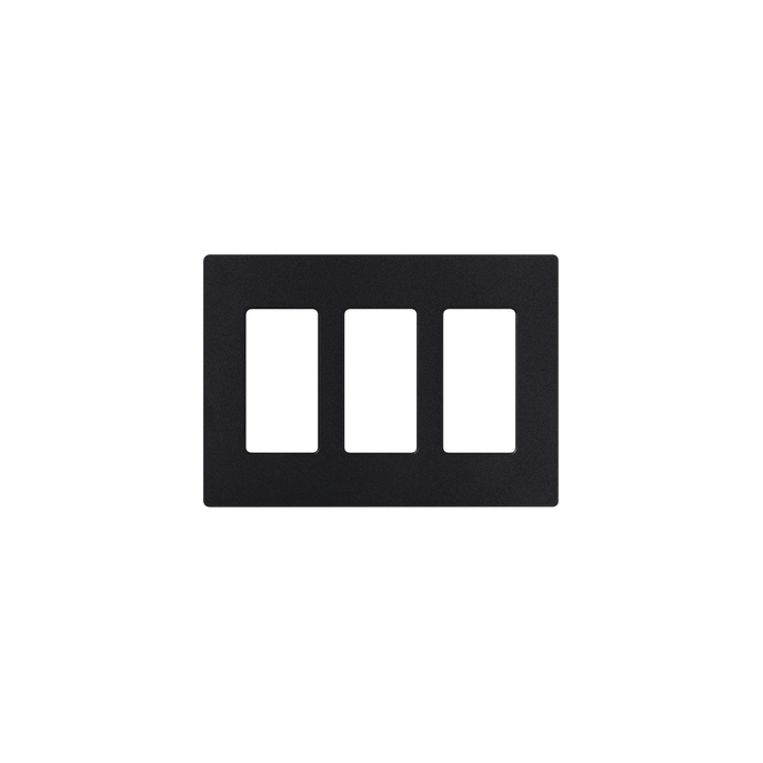 Tapa Color Blanco Negro Satin para interruptor o dimmer Lutron, 3 gang