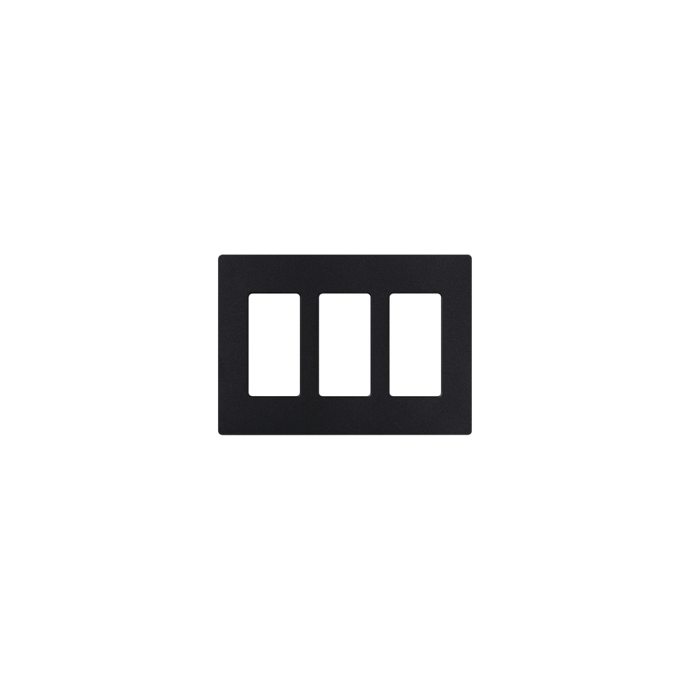 Tapa Color Blanco Negro Satin para interruptor o dimmer Lutron, 3 gang