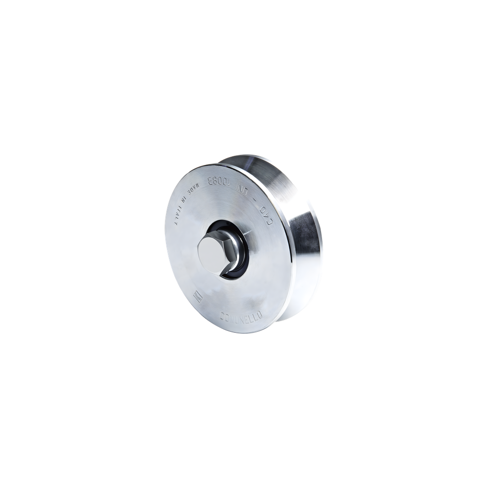 Rueda de Acero para Puerta Corrediza / Canal V / Carga 425 kgf / Diáme