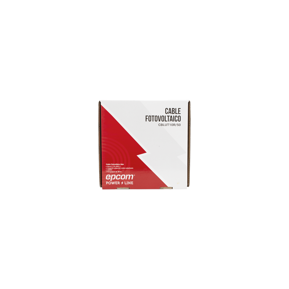 Cable Fotovoltaico Rojo / Cobre Estañado / 6 mm² (10 AWG) / 2000V / Ro