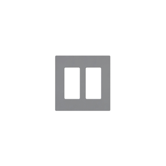 Tapa Color Gris para interruptor o dimmer Lutron, 2 gang, limpio y mod