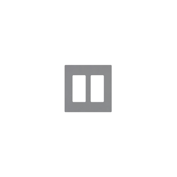 Tapa Color Gris para interruptor o dimmer Lutron, 2 gang, limpio y mod
