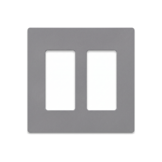 Tapa Color Gris para interruptor o dimmer Lutron, 2 gang, limpio y mod