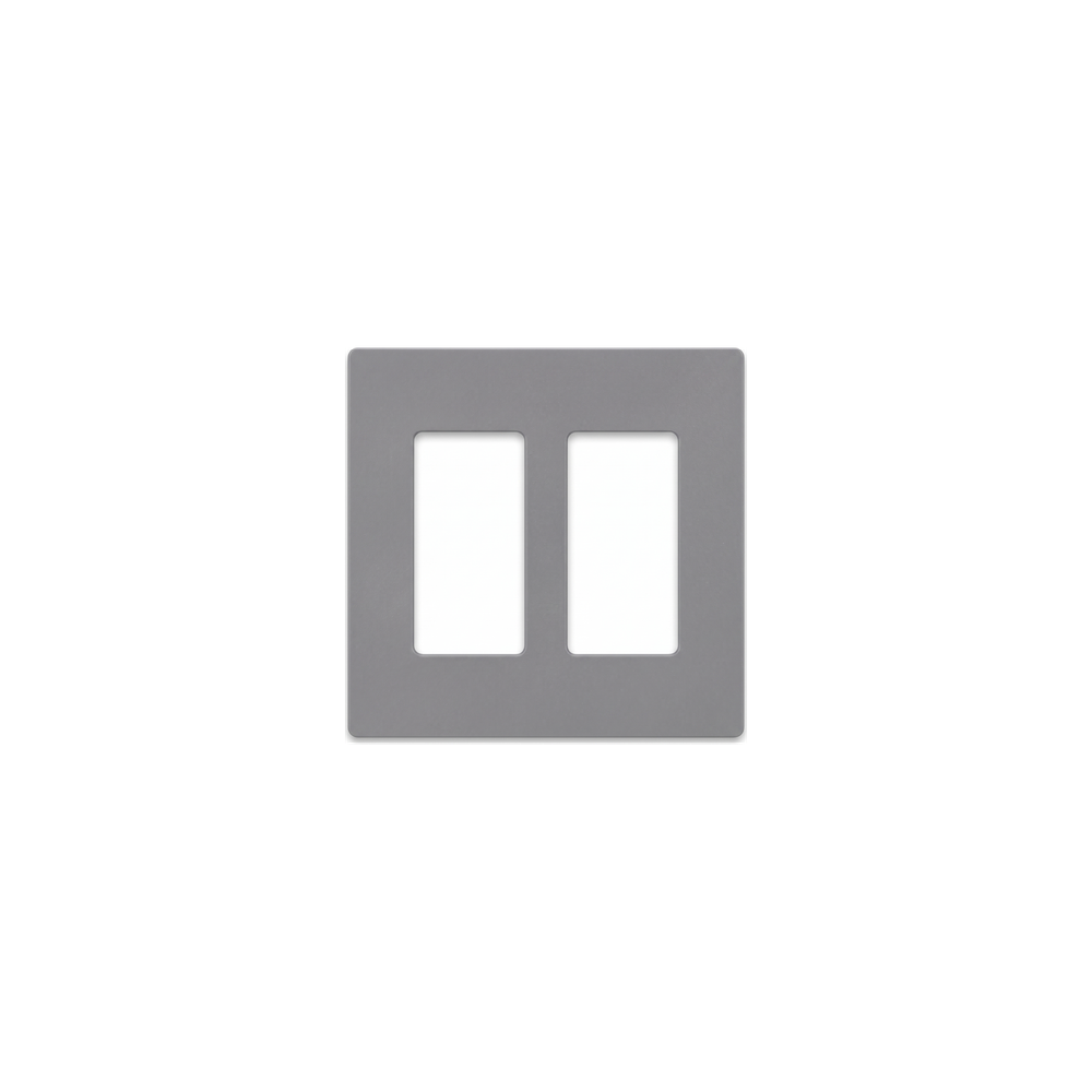 Tapa Color Gris para interruptor o dimmer Lutron, 2 gang, limpio y mod