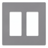 Tapa Color Gris para interruptor o dimmer Lutron, 2 gang, limpio y mod