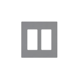 Tapa Color Gris para interruptor o dimmer Lutron, 2 gang, limpio y mod