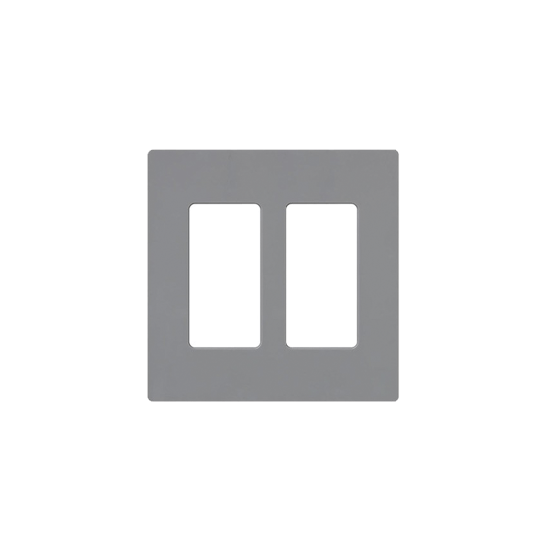Tapa Color Gris para interruptor o dimmer Lutron, 2 gang, limpio y mod