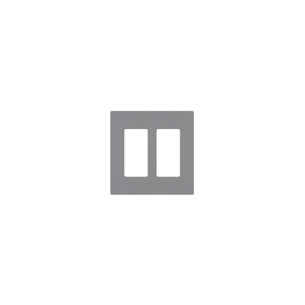 Tapa Color Gris para interruptor o dimmer Lutron, 2 gang, limpio y mod