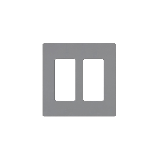 Tapa Color Gris para interruptor o dimmer Lutron, 2 gang, limpio y mod