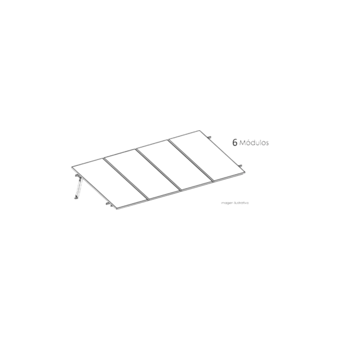 Estructura de Montaje Fotovoltaico / Losa Plana / Configuración 1x3 /