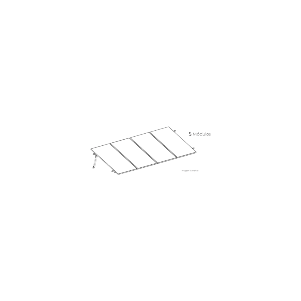 Estructura de Montaje Fotovoltaico / Losa Plana / Configuración 1x3 /