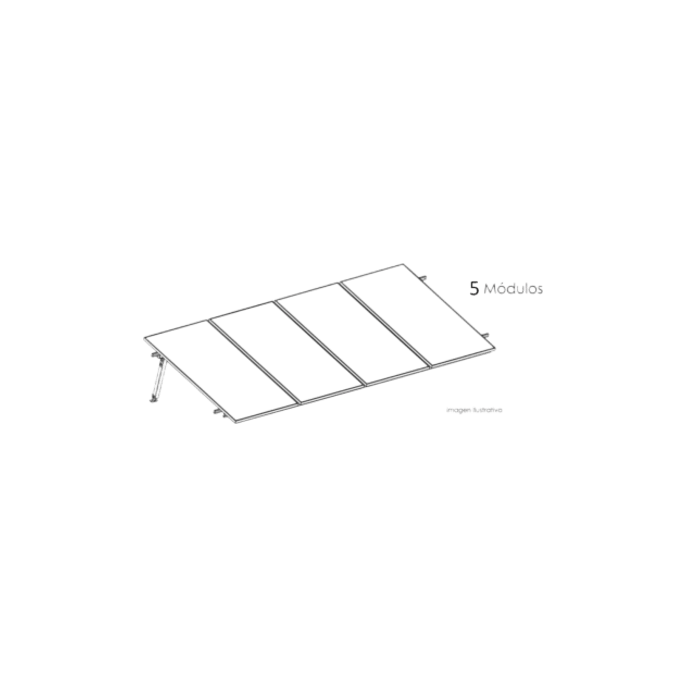 Estructura de Montaje Fotovoltaico / Losa Plana / Configuración 1x3 /