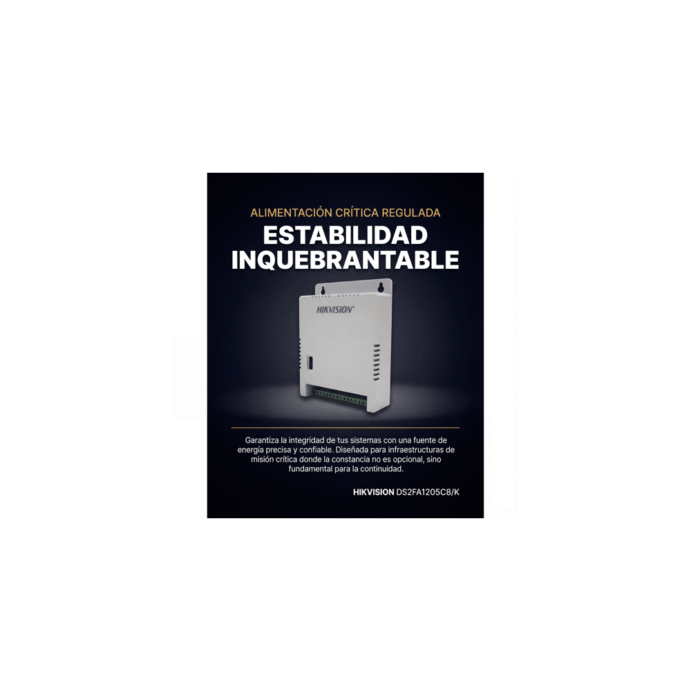 Fuente de Poder Regulada 12 Vcc / 13.5 Vcc / 15 Vcc para 8 Cámaras / 8