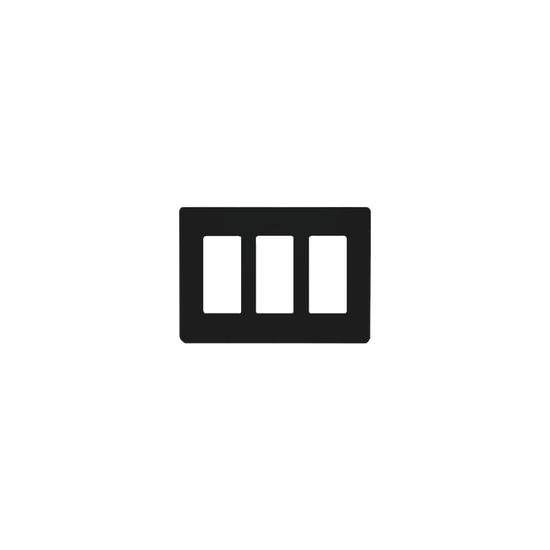 Tapa Color Blanco Negro para interruptor o dimmer Lutron, 3 gang, limp