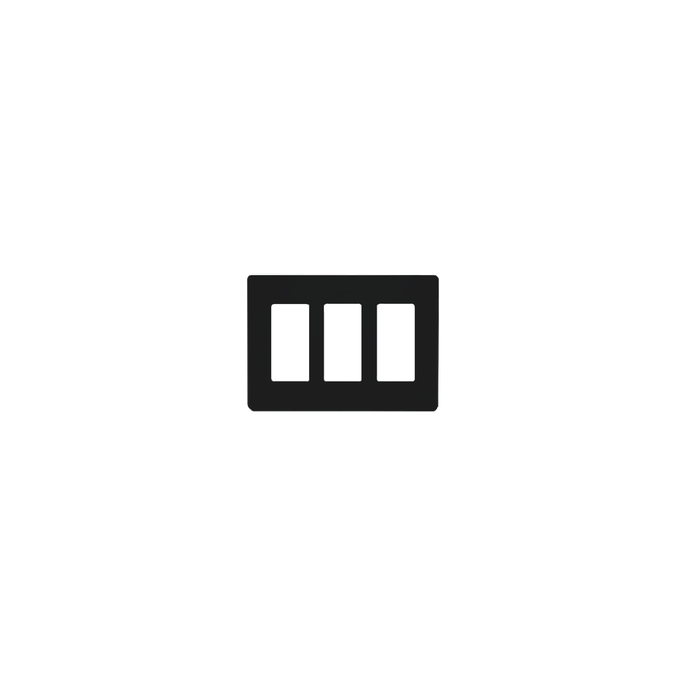 Tapa Color Blanco Negro para interruptor o dimmer Lutron, 3 gang, limp