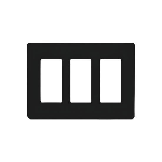 Tapa Color Blanco Negro para interruptor o dimmer Lutron, 3 gang, limp