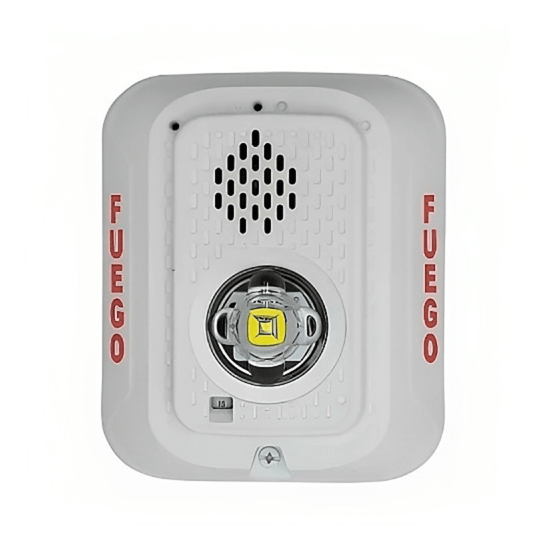 Sirena con Lámpara LED Estroboscópica / a 2 Hilos / Montaje en Pared /