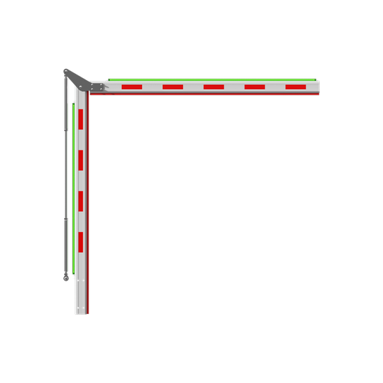 Brazo Articulado 3 mts (1.5+1.5) con Iluminación para Barreras Hikvisi