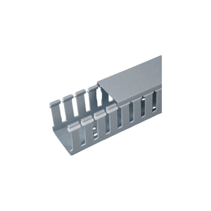 Canaleta Ranurada de PVC con Tapa / Tipo F / 1.75" Ancho x 4.1" Alto x