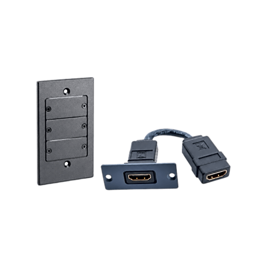 Placa de Pared HDMI / Marco Metálico 1 Gang / Inserción HDMI / Capacid