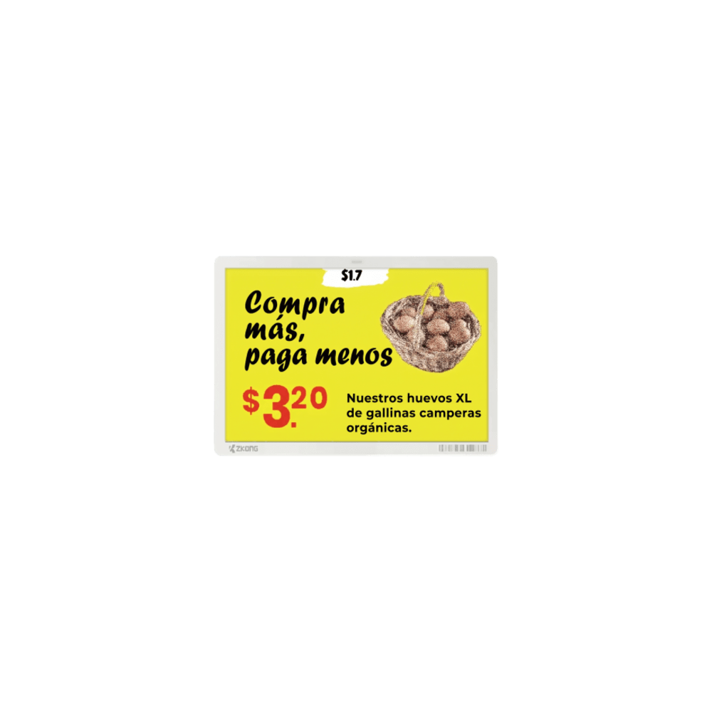 Etiqueta de Tinta Electrónica / ESL / 7.5 Pulgadas / Uso en Estantes /