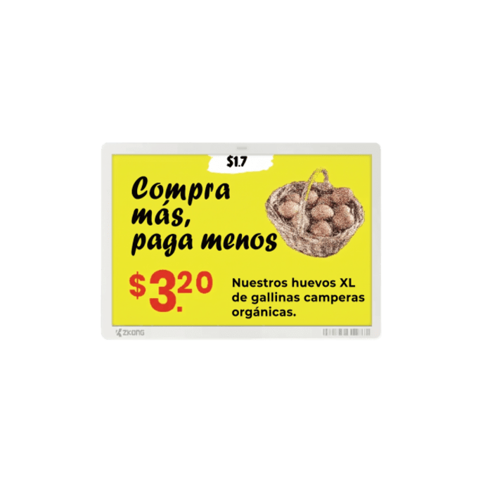 Etiqueta de Tinta Electrónica / ESL / 7.5 Pulgadas / Uso en Estantes /