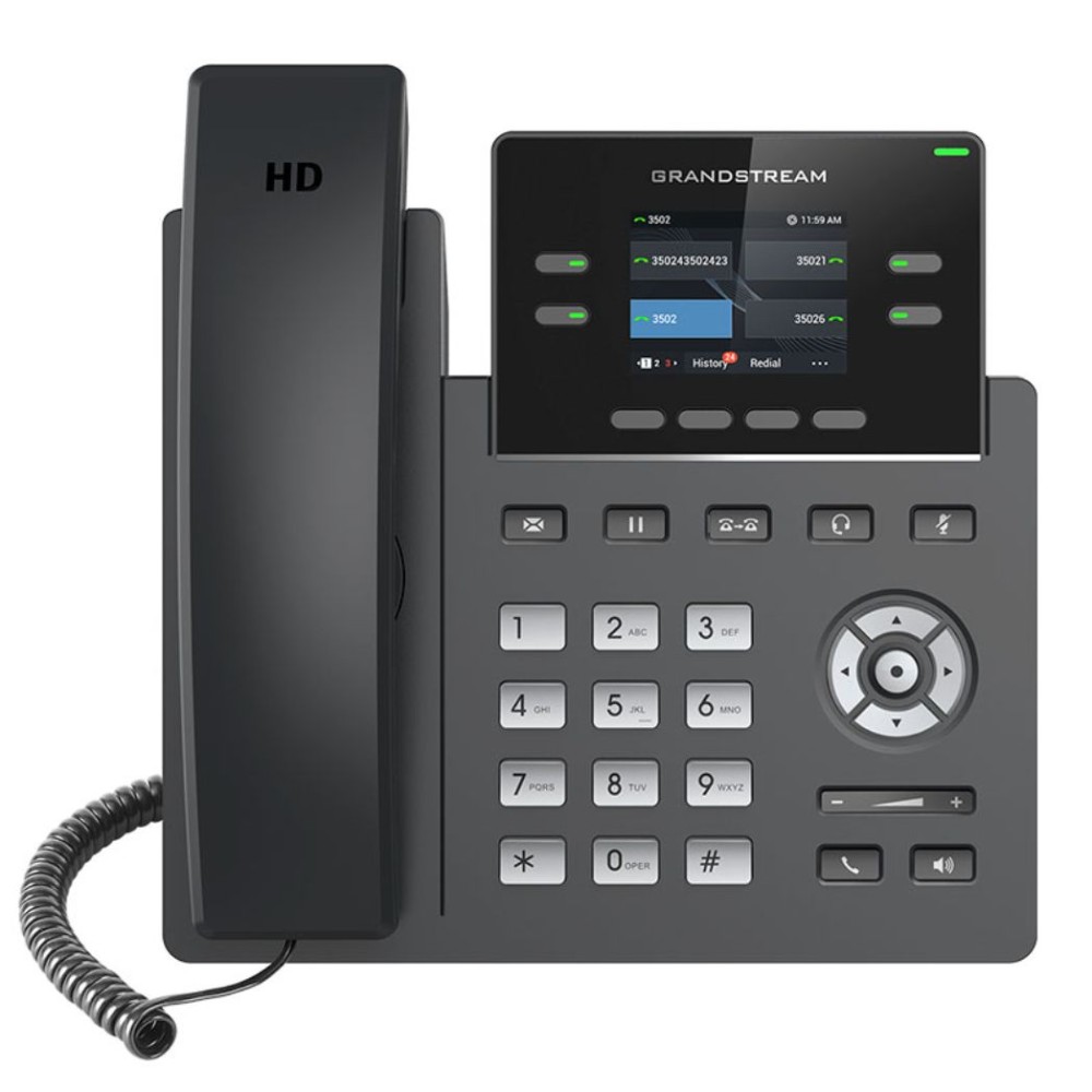GRP2612P, Teléfono IP HD Carrier-Grade, 4 cuentas SIP, PoE, Sin adapta