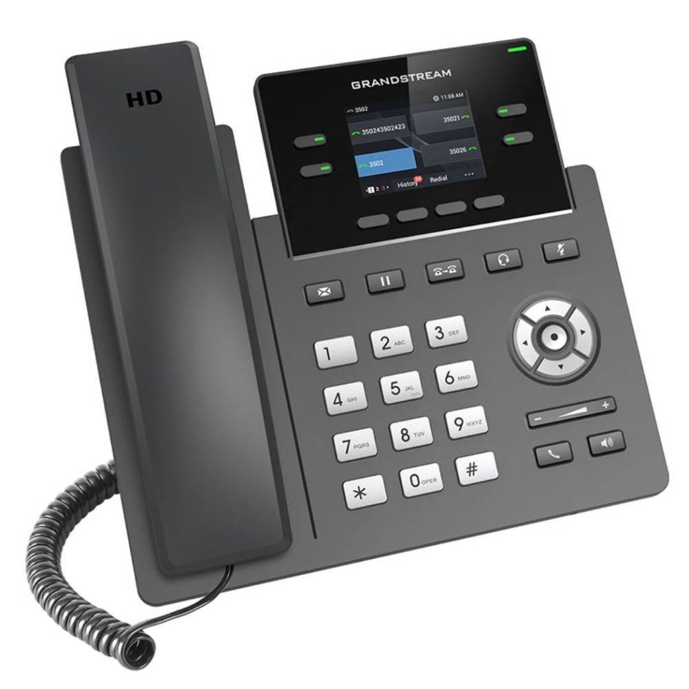 GRP2612P, Teléfono IP HD Carrier-Grade, 4 cuentas SIP, PoE, Sin adapta