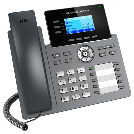 GRP2604P, Teléfono IP, 6 cuentas SIP, 3 líneas, PoE, 10 Mems