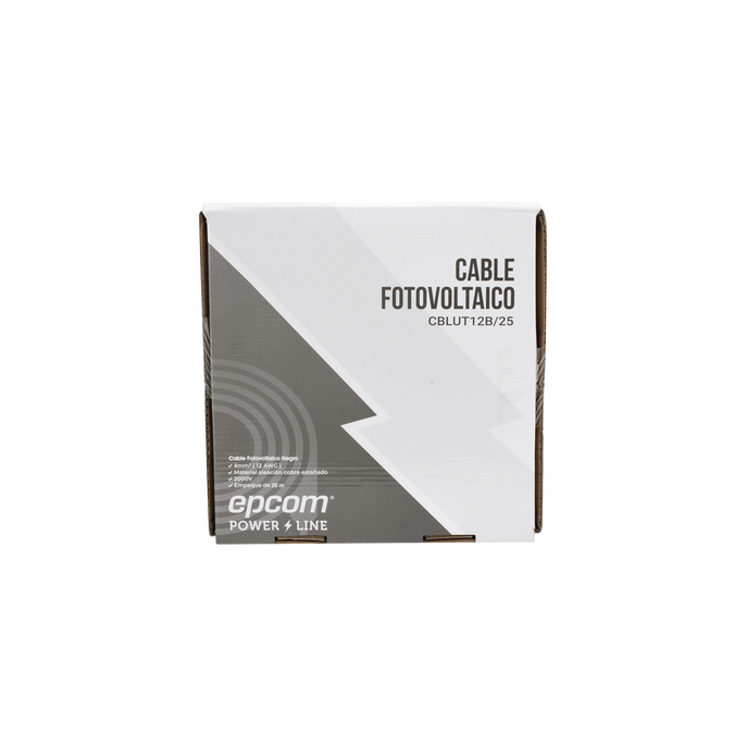Cable Fotovoltaico Negro / Cobre Estañado / 4 mm² (12 AWG) / 2000V / R