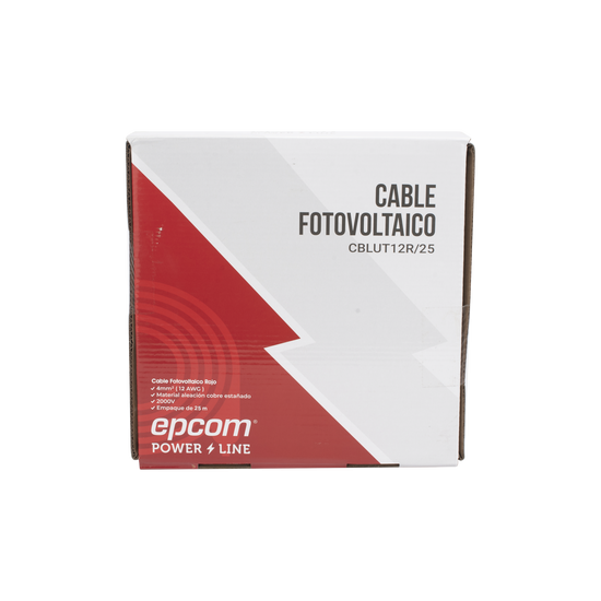 Cable Fotovoltaico Rojo/ Cobre Estañado / 4 mm² (12 AWG) / 2000V / Rol