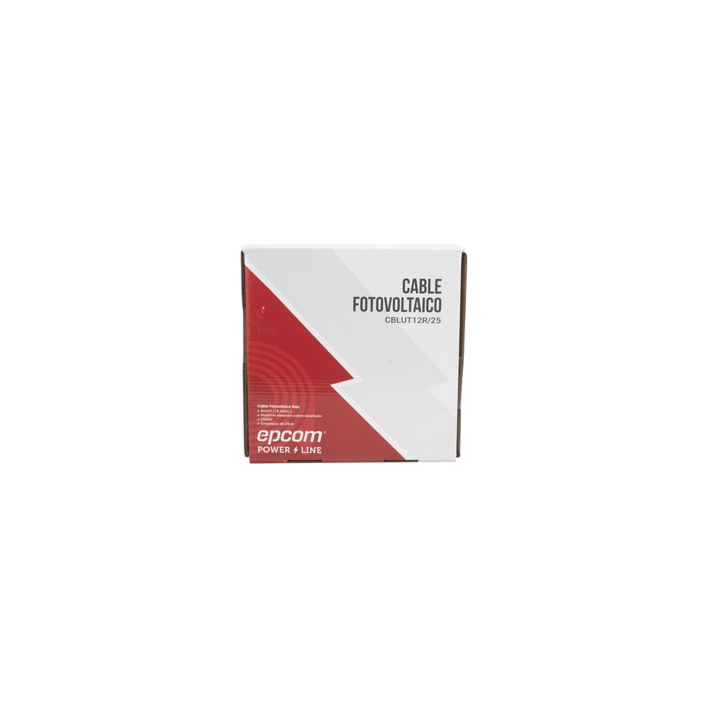 Cable Fotovoltaico Rojo/ Cobre Estañado / 4 mm² (12 AWG) / 2000V / Rol