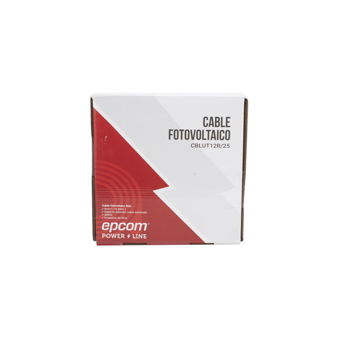 Cable Fotovoltaico Rojo/ Cobre Estañado / 4 mm² (12 AWG) / 2000V / Rol