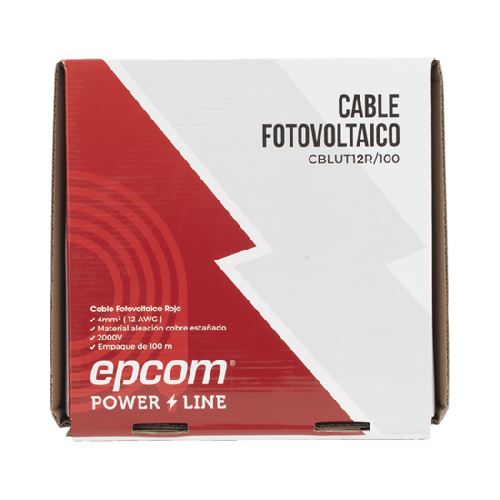 Cable Fotovoltaico Rojo/ Cobre Estañado / 4 mm² (12 AWG) / 2000V / Rol