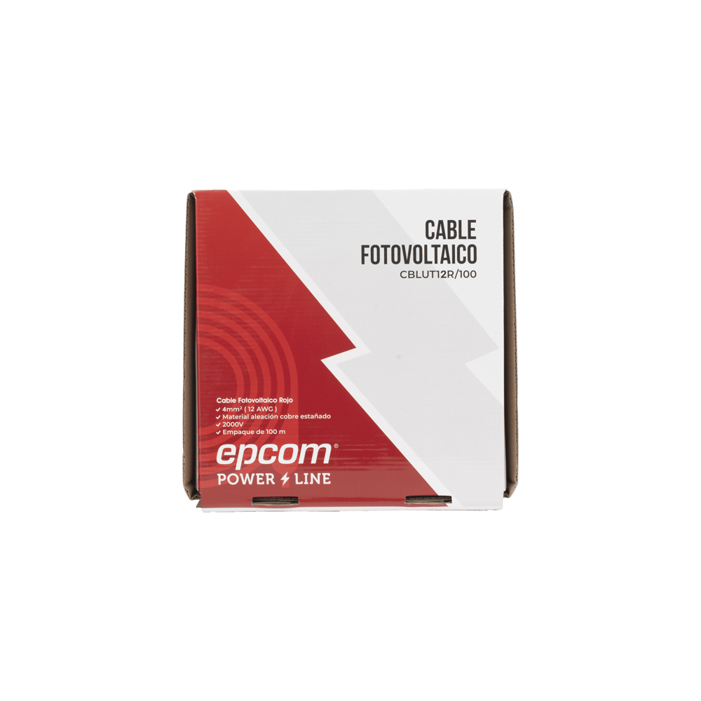 Cable Fotovoltaico Rojo/ Cobre Estañado / 4 mm² (12 AWG) / 2000V / Rol