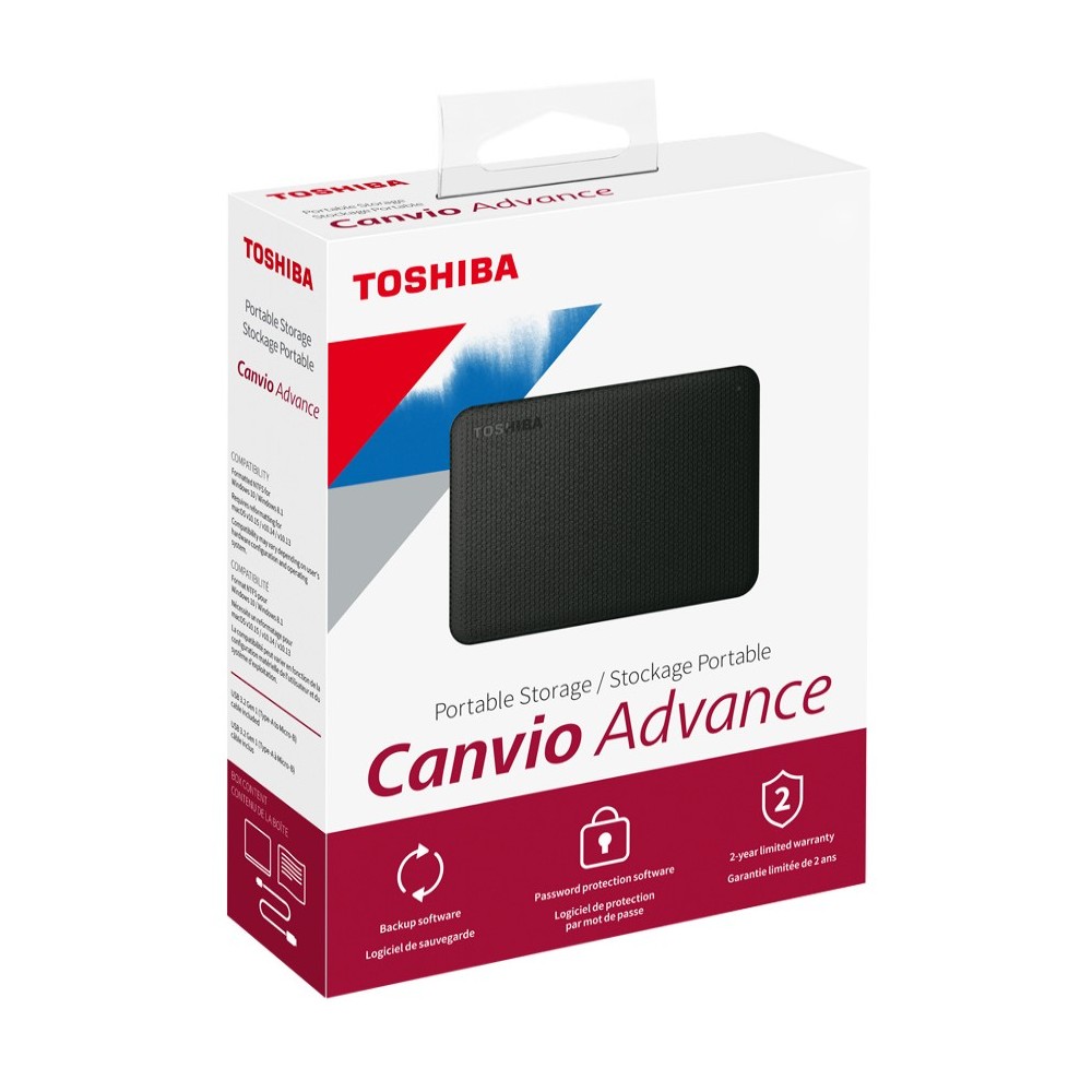 DISCO DURO EXTERNO TOSHIBA 2TB HDTCA20XK3AA ADVANCE V10 NEGRO
