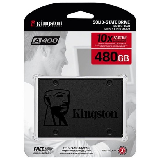 UNIDAD DE ESTADO SOLIDO KINGSTON INTERNO A400 480GB 2.5 SATA3 7MM LECT