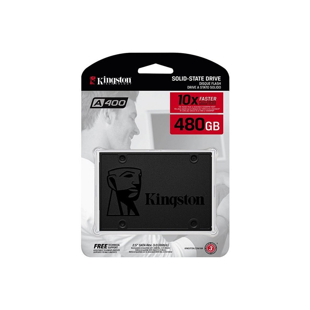 UNIDAD DE ESTADO SOLIDO KINGSTON INTERNO A400 480GB 2.5 SATA3 7MM LECT